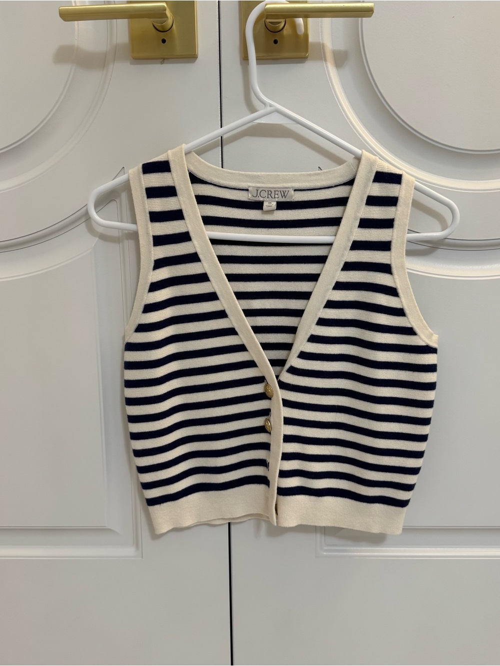J. Crew Navy and Cream Striped Knit Top - Picture 5 of 5